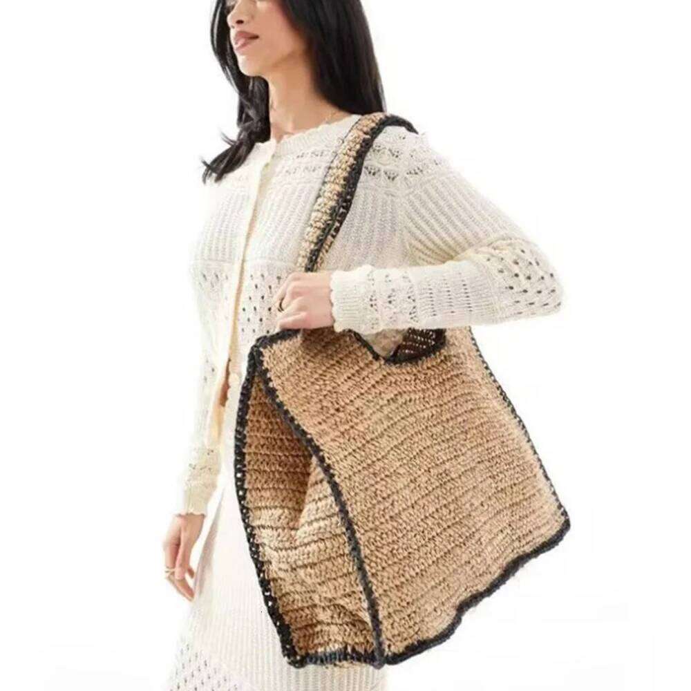 Large Capacity Straw Tote For Women Designer Bags Summer Woven Shoulder Vacation Travel Beach Bag Handbag Shopper Purse