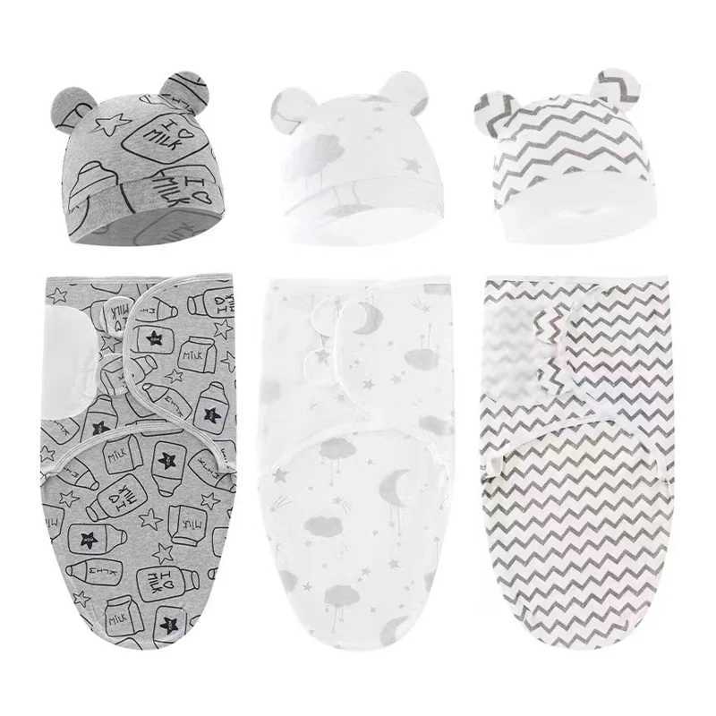 100% Cotton 0-3 Months Newborn Swaddle Sleepsack New Born Baby Swaddling Bedding y250610LZC5
