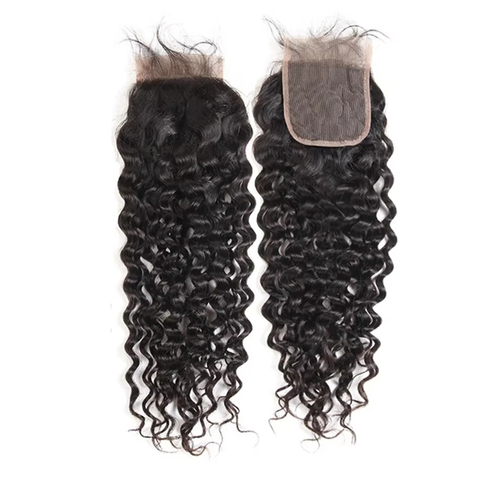 3/4 Hair Brazilian Water Wave Hair Bundles 100% Human Hair Weaving Remy Hair Extensions Water Wave Bundles 8-26inch Natural Color Hair Wave Weave Huma