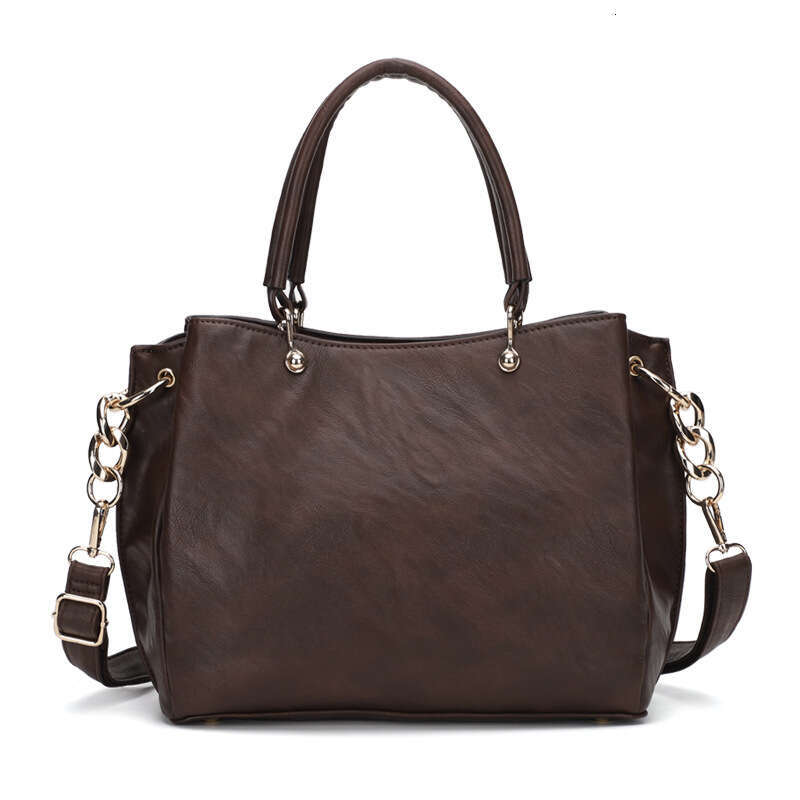 Korean Style Women's Large Capacity Handbag High-end Niche Light Luxury Shoulder Crossbody PU Bag