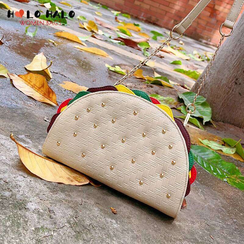 Cute Mexico Taco Shape Women Food Model Handbag And Purse Female Designer Clutch Party Girls Chain Ladies Shoulder Bag