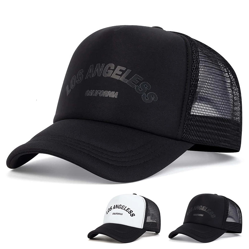 Men Women LOS ANGELES Baseball Cap Fashion Summer Breathable Mesh Caps Hats Unisex Trucker Caps Hip Hop Caps Gorras 250610