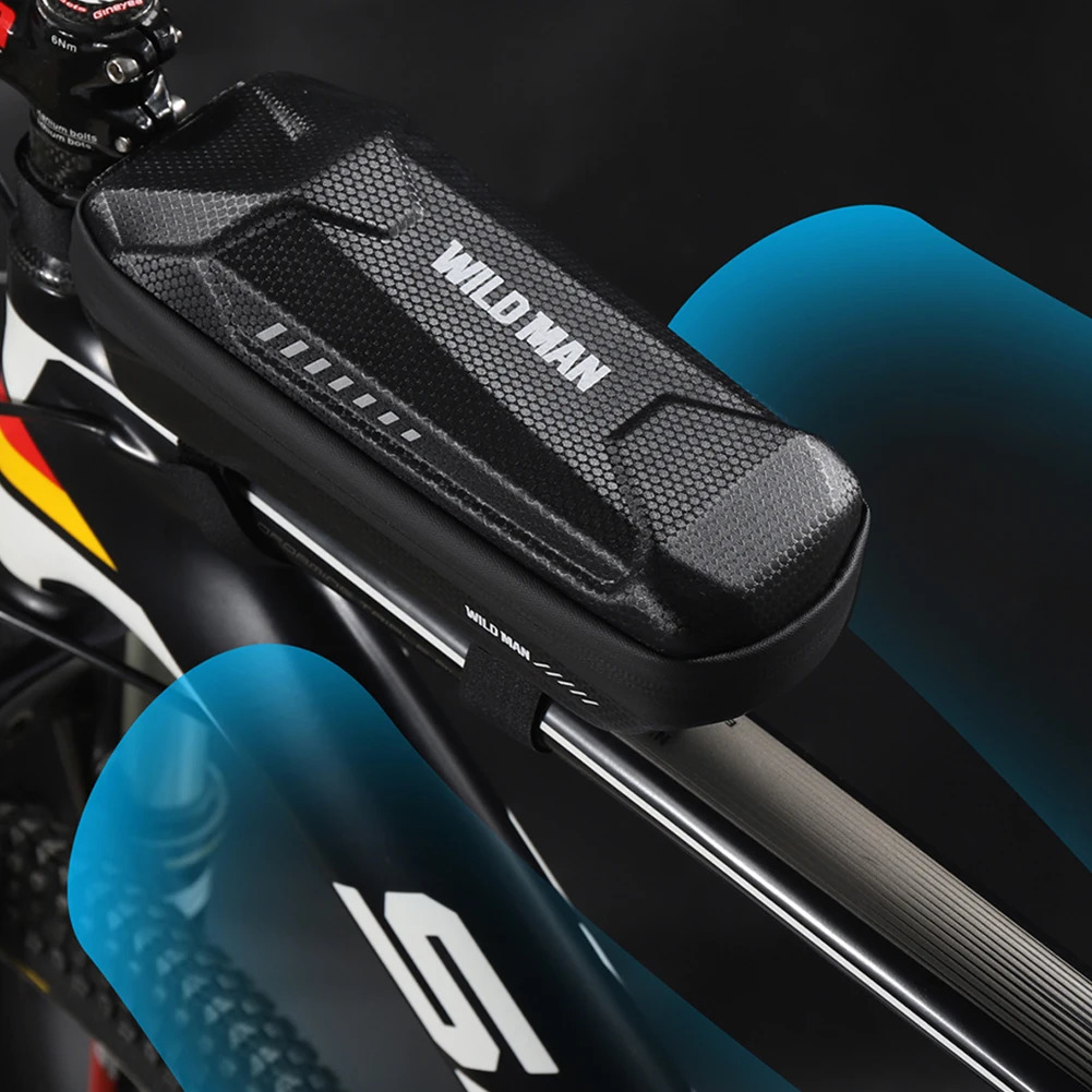 WILD MAN MTB Bike Top Tube Shell Cycling Pouch Bicycle MTB Bike Front Frame Storage Bags Waterproof Hard Shell Pouch 250610