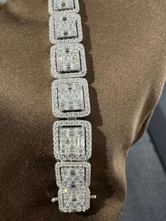 Luxury Customized 925VVS Moissanite Bracelet High Quality T Square Diamond Fashion Chain Link Bracelets