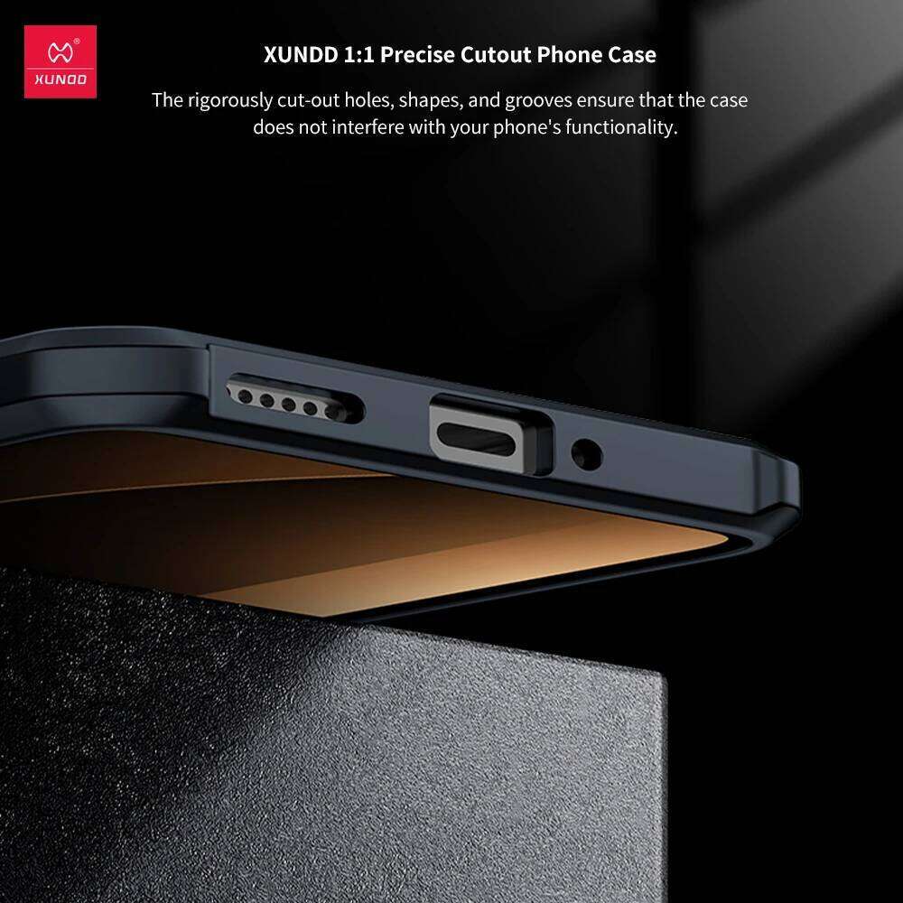 Xundd For POCO Pro F7 Ultra Case,Airbag Shockproof Back Striped transparent Cover with Camera Protection, PC+TPU Hybrid Shell