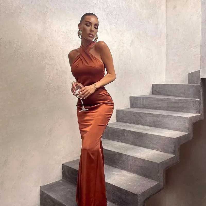 Europe Style Womens Slimming Dress Reversible Open-back High-end Fish Tail Gown Sleeveless For All SeasonsXJ250610