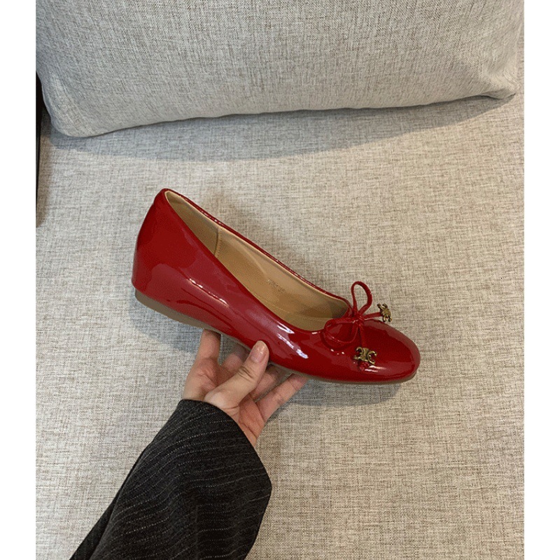 sandal New Spring French Style Petite Height Increasing Flat For Women With Bowknot Ballet Flats Square Toe Shallow Mouth Single Shoes Ddmysaturn