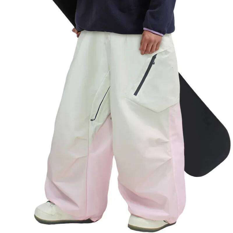 2025 New Ski Women's Winter Outdoor Single Board Windproof Breathable Warm Men's Sports Loose Wide Leg Pants