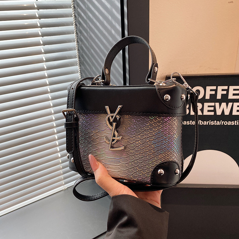 Designer bag free shipping 2025 new fashion luxury high-end texture printed box bag single shoulder crossbody bag for women