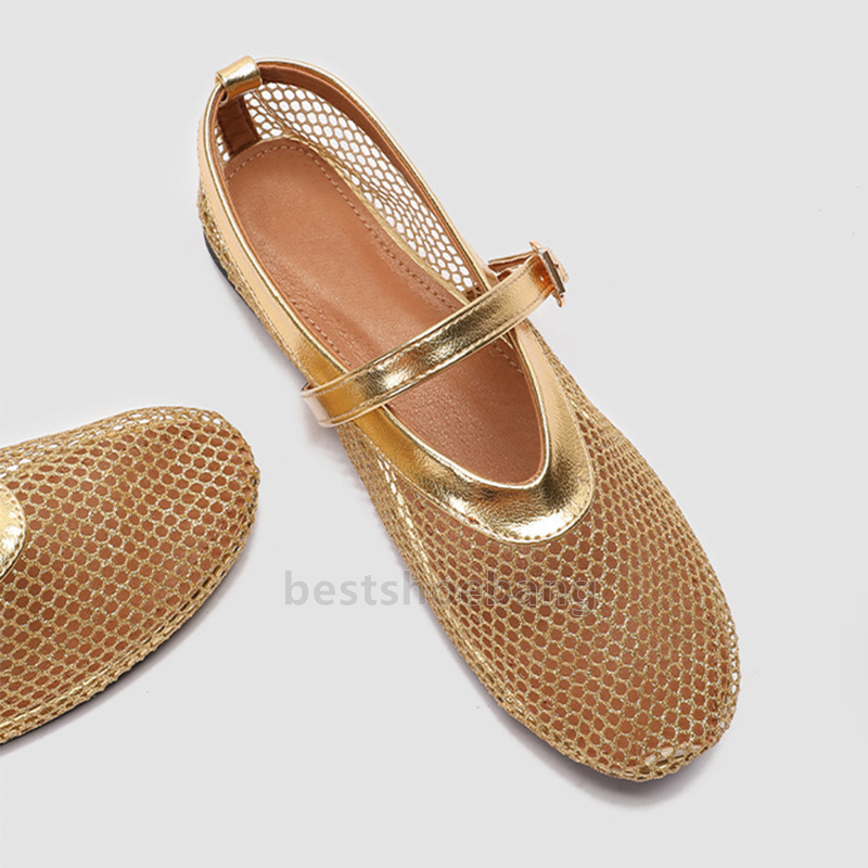 designer sandals mesh hollow flats heels summer sandal light breathable women shoes mary jane elegant comfort ballet walking shoes