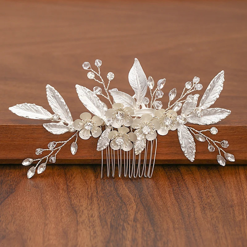 Silver Color Pearl Rhinestone Wedding Hair Combs Hair Accessories For Women Accessories Hair Ornaments Jewelry Bridal Headpiece 250610