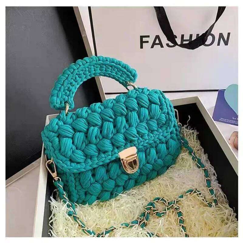 DIY Knitted Wallet Fashion Rope Woven Ladies Handbag Designer Casual Chain Shoulder Messenger Bag