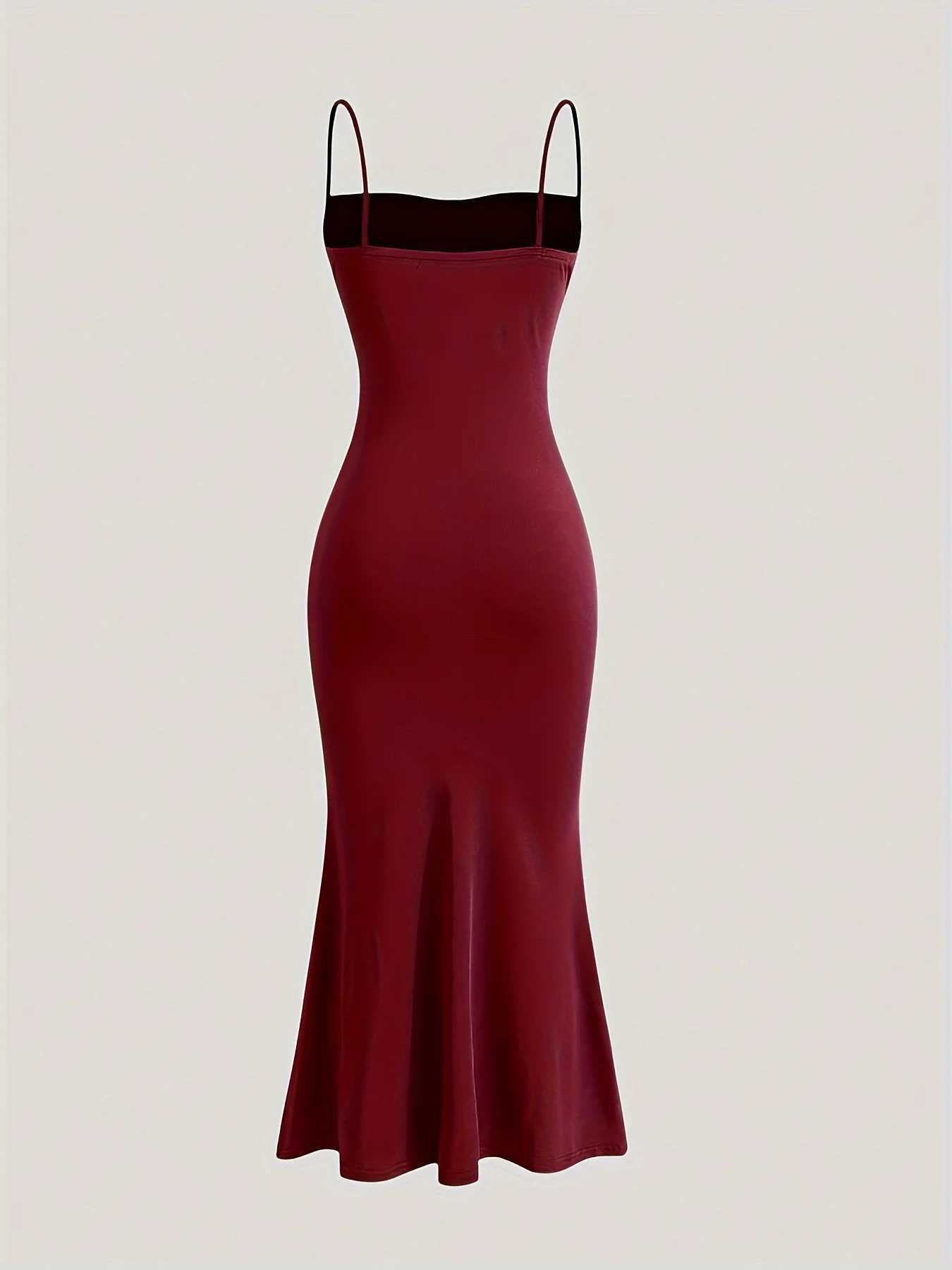 Womens Solid Color Ruched Cami Dress Elegant Sleeveless Dress for Party Evening Formal Occasions Ladies Summer Dress XJ250610