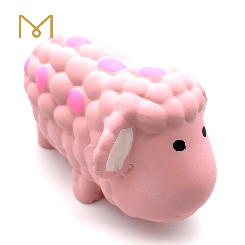 Interactive Latex Sheep dog Toy Pink Cute Natural Rubber Screaming Funny Squeaky Custom Latex Non toxic Soft Chew Toy for Dogs 2pcs/Pack