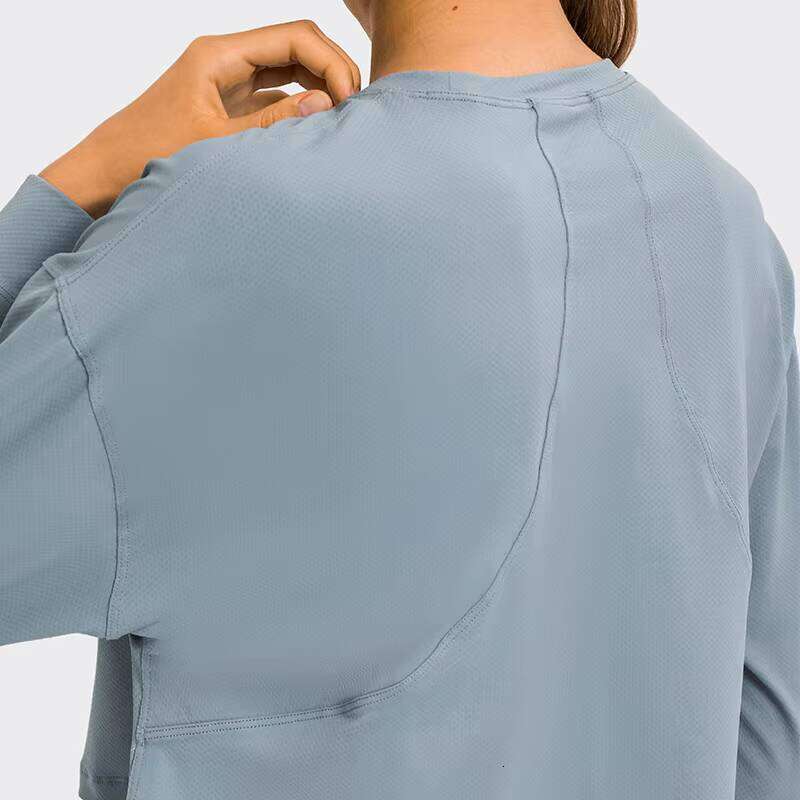 Casual Loose Fit Long Sleeve Running Sports Solid Nylon Short T-Shirt Women's Fitness Yoga Shirt Sweater