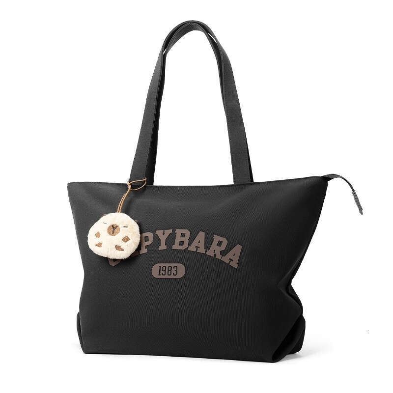 Niche Double-Layer Tote Bag For Women, Large Capacity Commuter Laptop Handbag, Canvas Shoulder Bag, Simple And Trendy