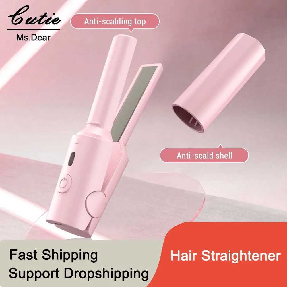 Portable Mini USB Hair Straightener Electric Curling Iron for Straight and Curly Hair Multifunctional Styling Tool W250610