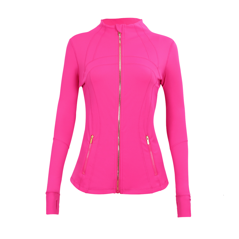 Yoga Jacket Define Cropped With Gold Zipper Women Long Sleeve Sport Coat Fiess Gym Breathable Sweatshirt Jogging Sportwear Jackets gym set
