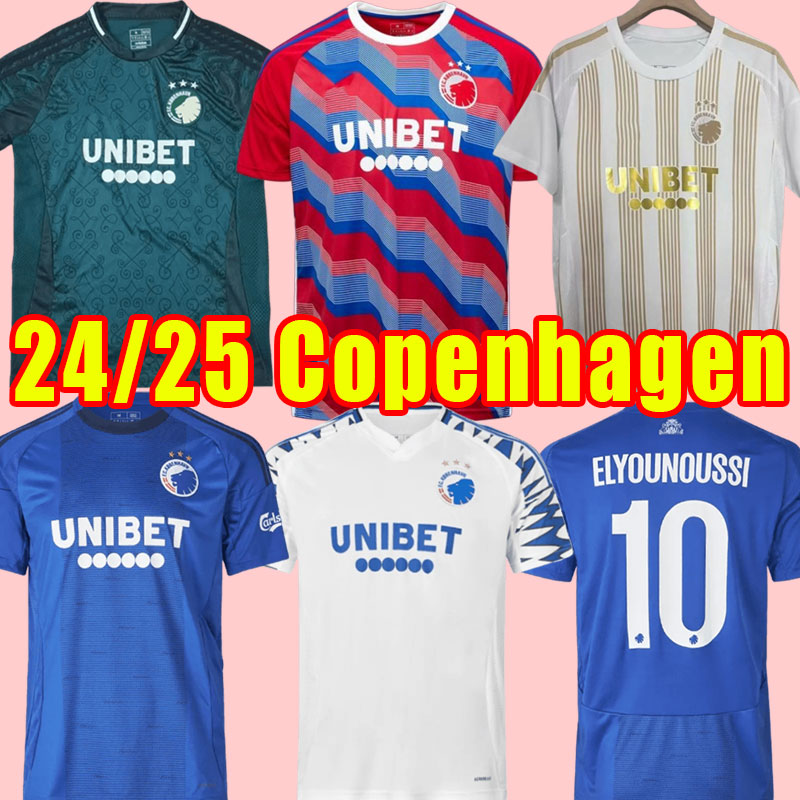 24 25 FC Copenhagen soccer jerseys Kit GONCALVES CORNELIUS CLAESSON Byens Hold football shirt jersey White Gold 2024 20254 Football Shirts third training
