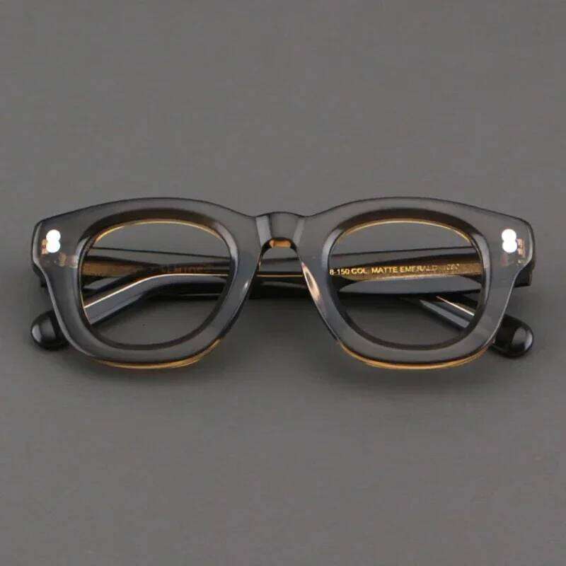 Men Glasses Frame Fashion Thick Acetate Square Designer Brand Myopia Eyewear Handmade Optics Women Prescription Eyeglasses