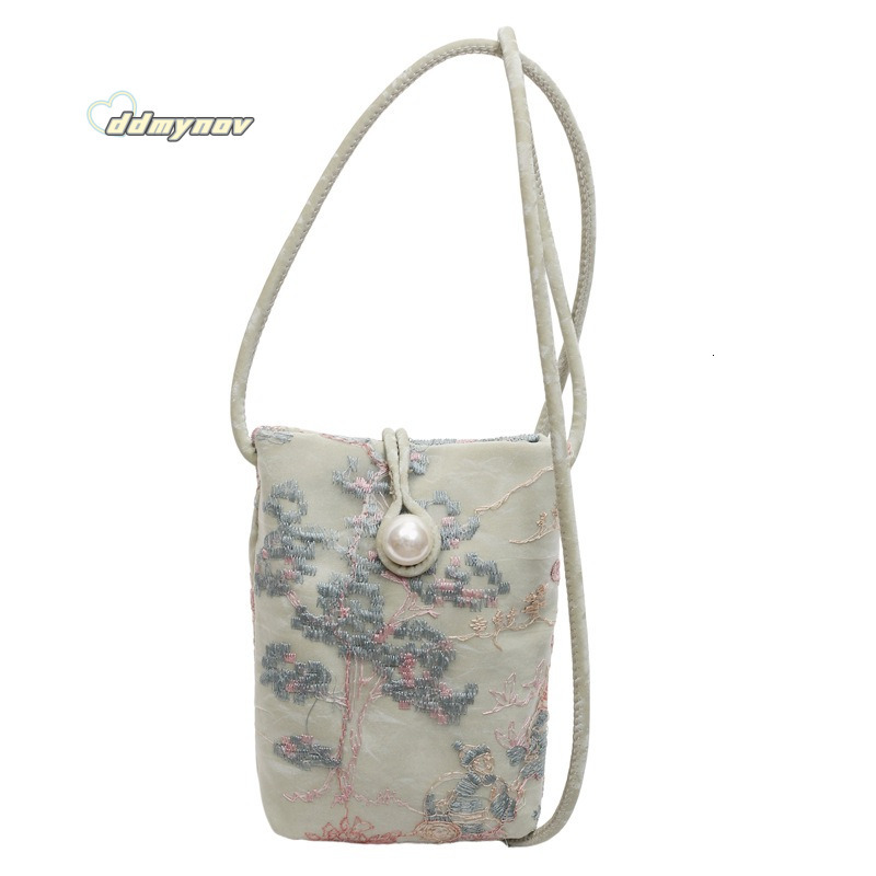 Chinese Style Embroidered Phone for Women 2025 Summer New Trendy Fashion Versatile Casual Shoulder Crossbody Bag ddmynov