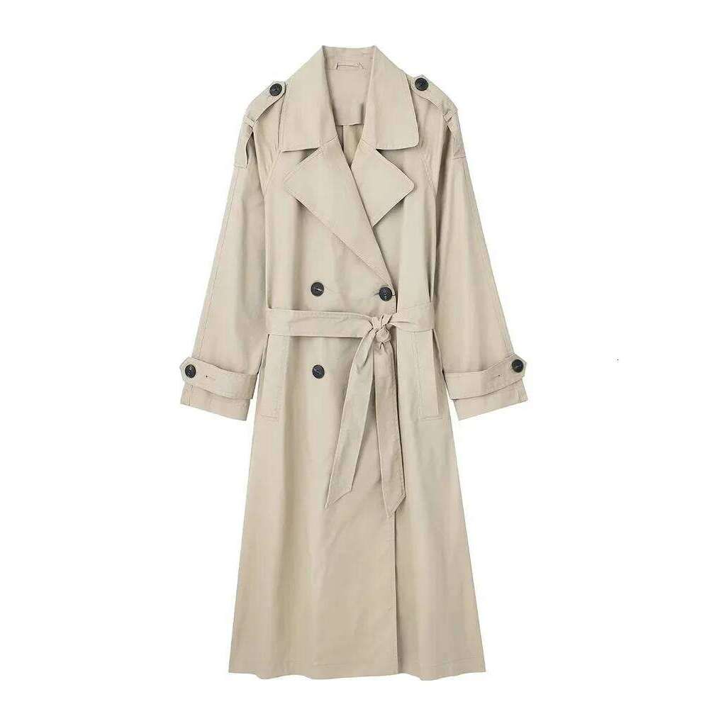Willshela Women Fashion With Belt Solid Double Breasted Trench Vintage Lapel Neck Long Sleeves Female Chic Lady Outfits