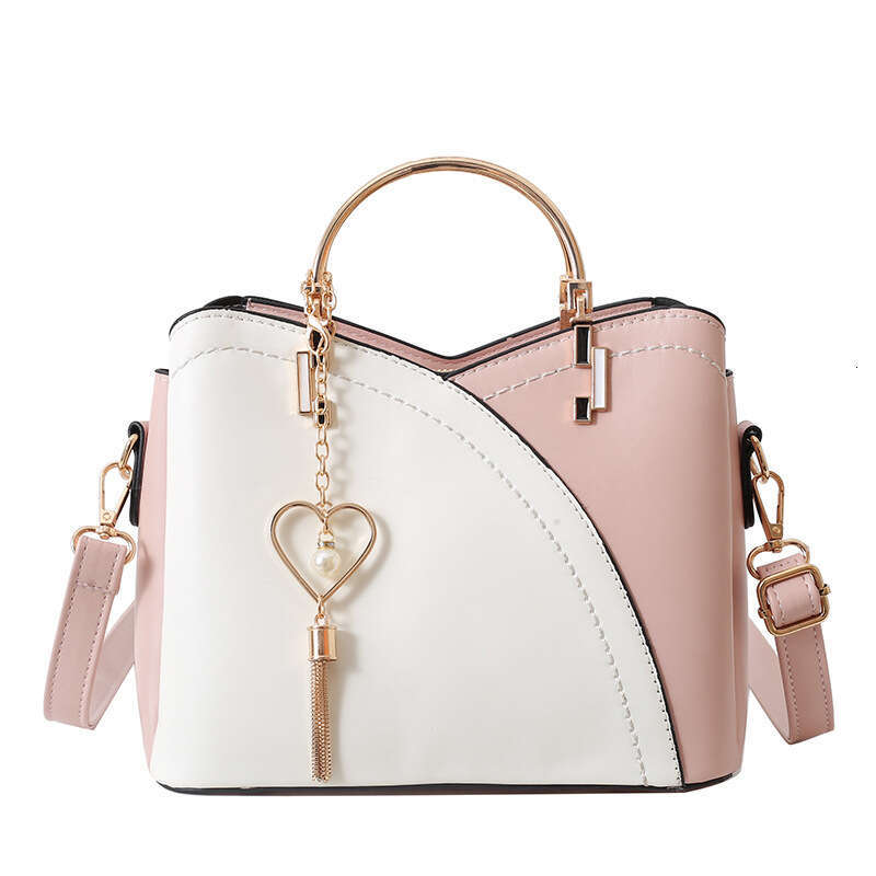 Women's 2024 New Trend Handbag Color-Block Shoulder Large Capacity Fashion Light Luxury Crossbody Bag GUHUISHU