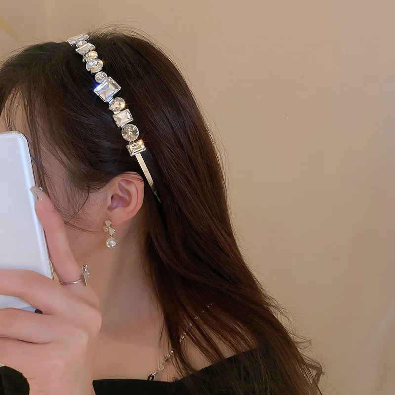 Circle Square Rhinestone Headband Flash Hair Head Party Wedding Hair Accessories 250610