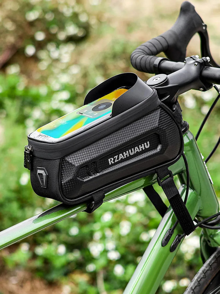 Bicycle Phone Front Frame Bag Bike Frame Front Tube Bag Hard Casing Bike Bag for Phones 4.7-7.2 Inch 250610
