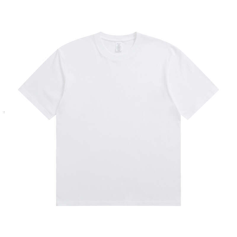 2025 T-Shirt for Men 230g Solid Color Crew Neck Short Sleeve Casual Combed Cotton Unisex Regular Shoulder Tee-Angola Red