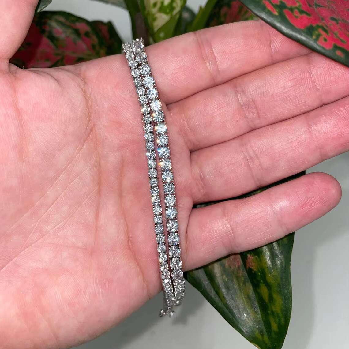 OACOCA 925 Sterling Silver Moissanite Tennis Chain 4mm Fine Jewelry VVS 16 18 20 Inch Diamond Tester Passed Necklace