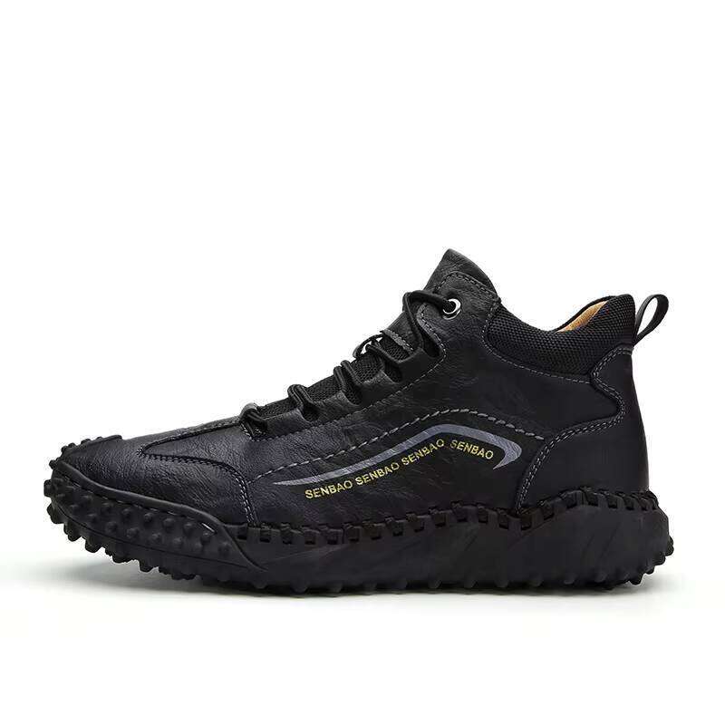 Trend Style Boots Wear-resistant Men Casual Hot Sale Fashion Rubber Winter Leather Shoes