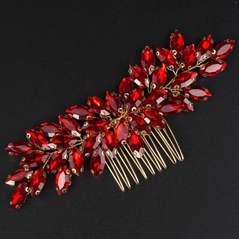 Fashion Rhinestone Hair Comb for Bridal Headpiece 9 Color Wedding Hair Accessorie Handmade Tiara Headdress Party Headwear 250610