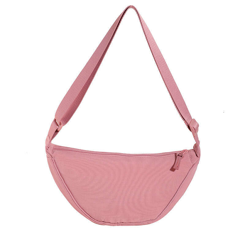 Korean Style Washed Fabric Pleated Dumpling Solid Color Simple Lightweight Shoulder Versatile Casual Underarm Crossbody Bag