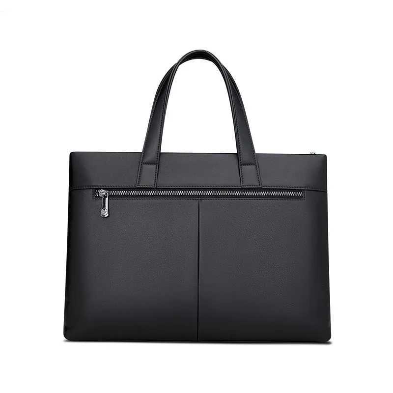 Mens leather briefcase fashionable laptop bag large capacity personalized backpack business shoulder bag W250610