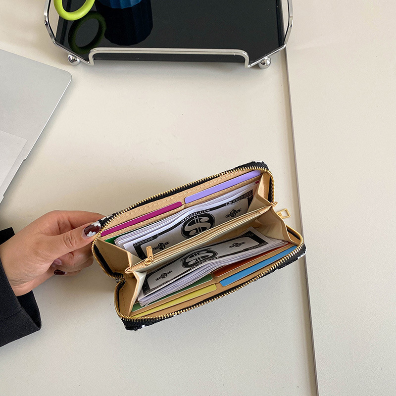 Free Shipping 2025 New Designer Bag Cotton And Linen Single Handle Women's Wallet Long, Exquisite And Practical Card Bag High-quality Trendy Coin
