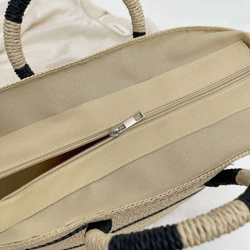 Fashion Handmade Woven Straw Handbag Summer Shoulder Large Beach Bag Handbags Women Bags Designer Borsa Mare