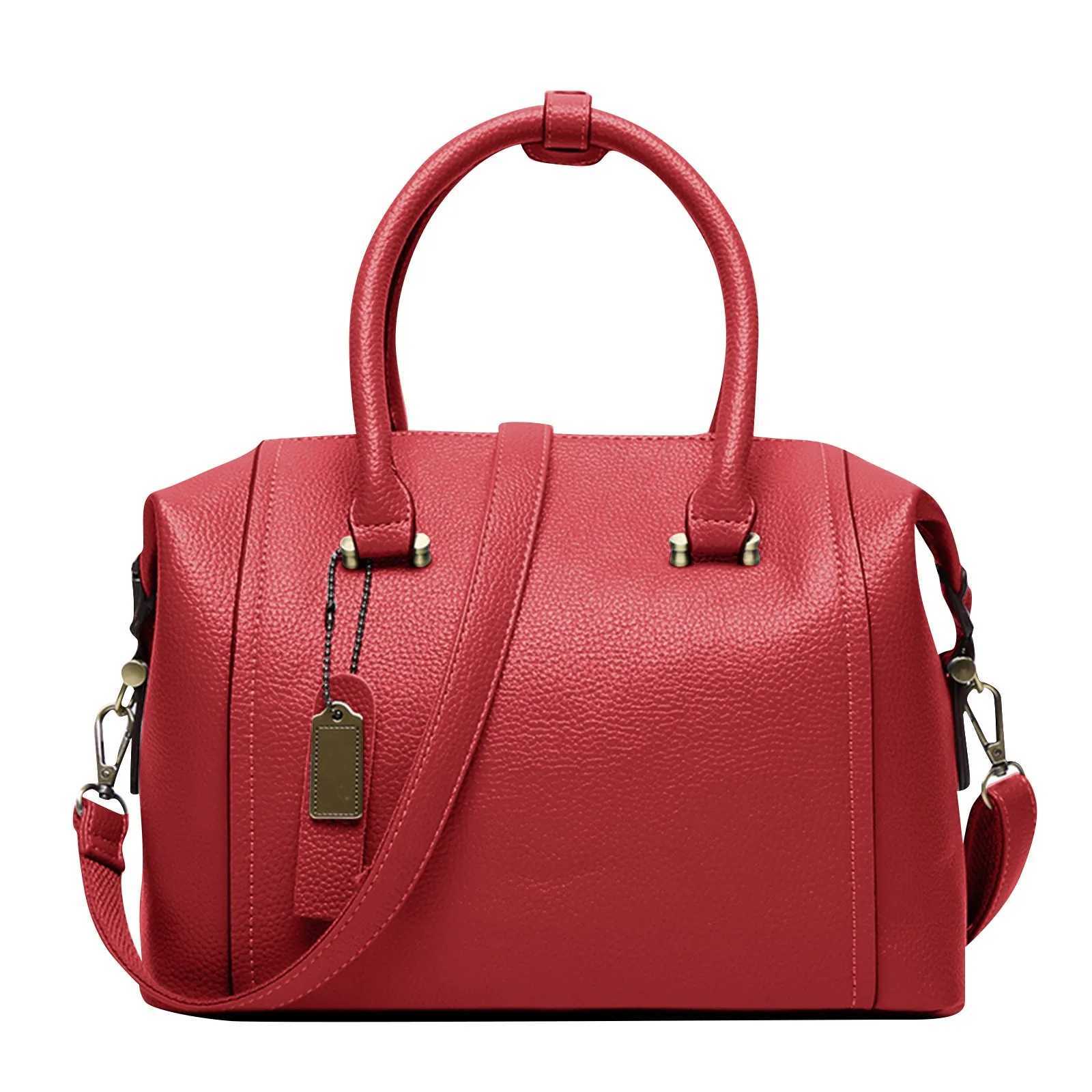 Fashion Large Capacity PU Portable Shoulder Bag Simple Solid Color Messenger Bag For Female Soft Leather Handbag Y250607