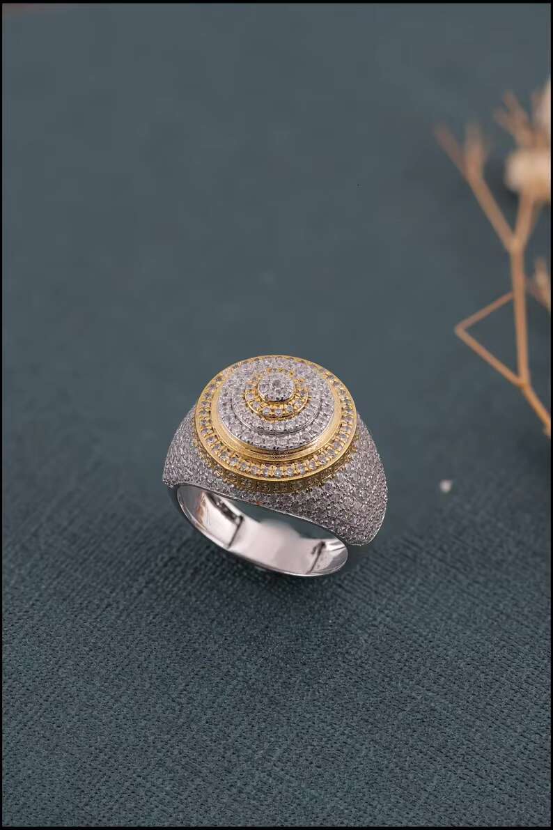 Iced Out Moissanite Rapper Rings Iced Out Custom Ring Iced Out Ring Hiphop Ring Customized Ring.