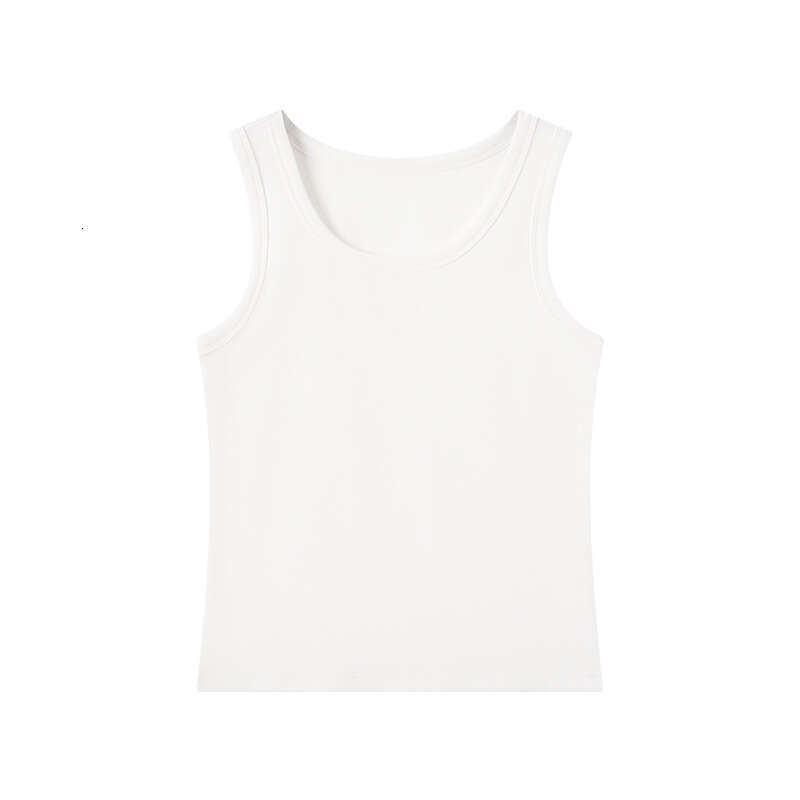 2025 American Tank Top for Women Sleeveless Inner Wear Sexy Round Neck Korean Style Small Camisole Summer-grey