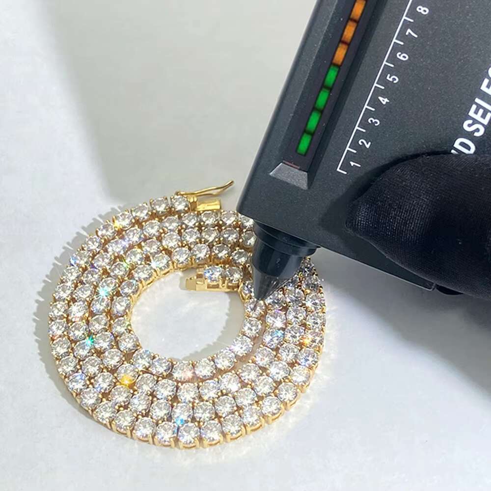 OACOCA Ready to Ship Hip Hop Tennis Choker Chain Iced Out Jewelry 3mm 4mm 5mm Vvs Diamond Tennis Chain Moissanite Tennis Necklace