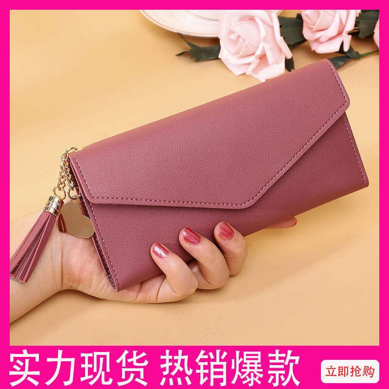 New Women's Long Fashion Tassel Slim Wallet Clutch Multi-Card Slot Card Holder Purse MASA