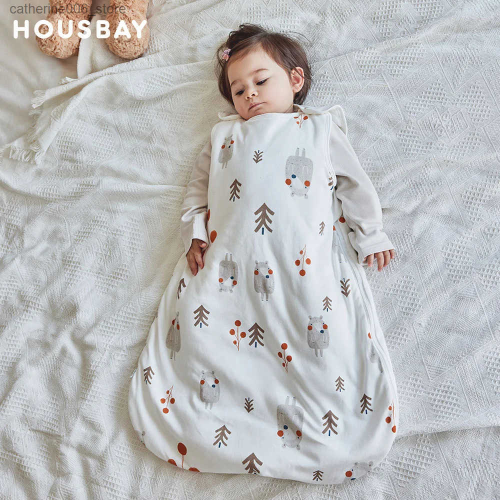 Baby Sleeping Bag Sleeveless Spring Baby Sleepsacks 3-24Months Kids Sleepwear Cute Animal Print Anti-Kick Blanket 2.5Tog y250610ZA70
