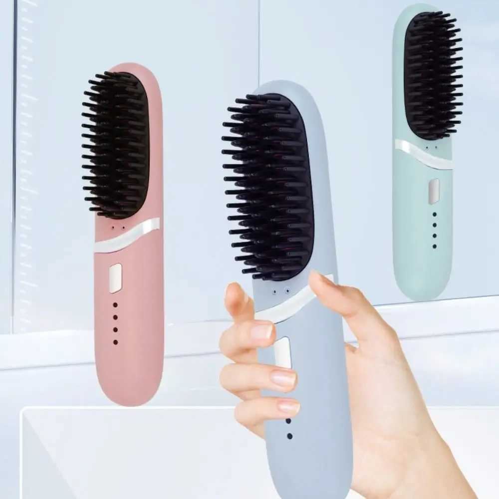Negative Ion Heating Straightening Comb Straight Roll Dual-Purpose Long Lasting Charging Straight Hair Comb Constant Temperature W250610