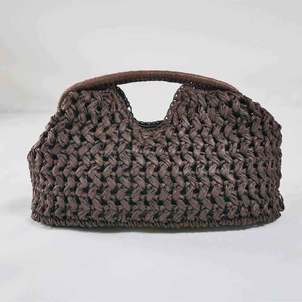 Elegant Ladies Chain Woven Handbag Straw Shoulder Fashionable Raffia Crossbody Beach Summer New Versatile Women's Bag