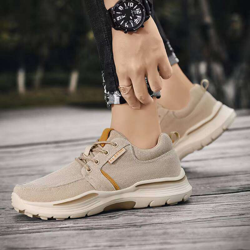 Cross-border Large Size Canvas Sneakers Breathable Fashion Casual Sports High Quality Elastic Out Sole Men's Shoes