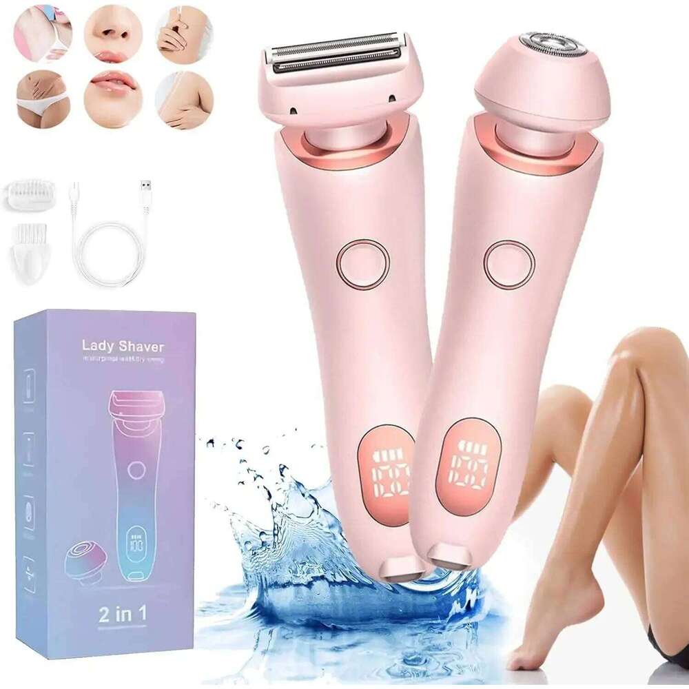 2 In 1 Electric Remover Women Epilator Bikini Face Shavers Hair Razors For Underarms Legs Ladies Body Trimmer