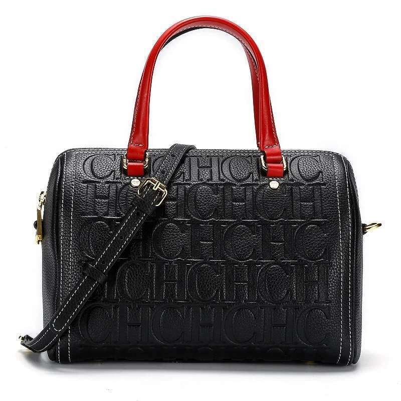Women's Fashion Letter Print Handbag Shoulder Crossbody Large Capacity Boston Bag