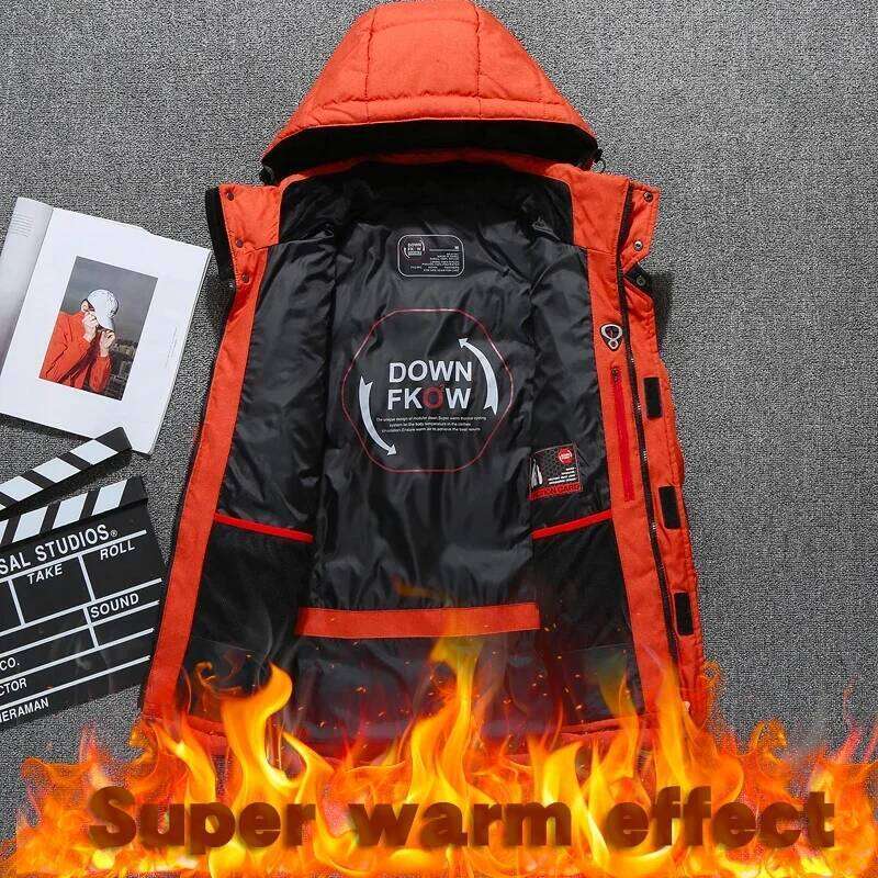 Suit Men Mountain Ski Keep Warm Windproof Down Jacket Male Outdoor Winter Camping Sports Snowboard Clothing