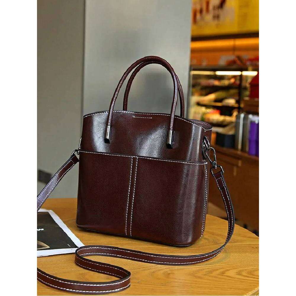 100% Genuine Leather Women Bucket Casual Ladies Crossbody Hand High Quality Cowhide Commuter Shoulder Bag For Girls